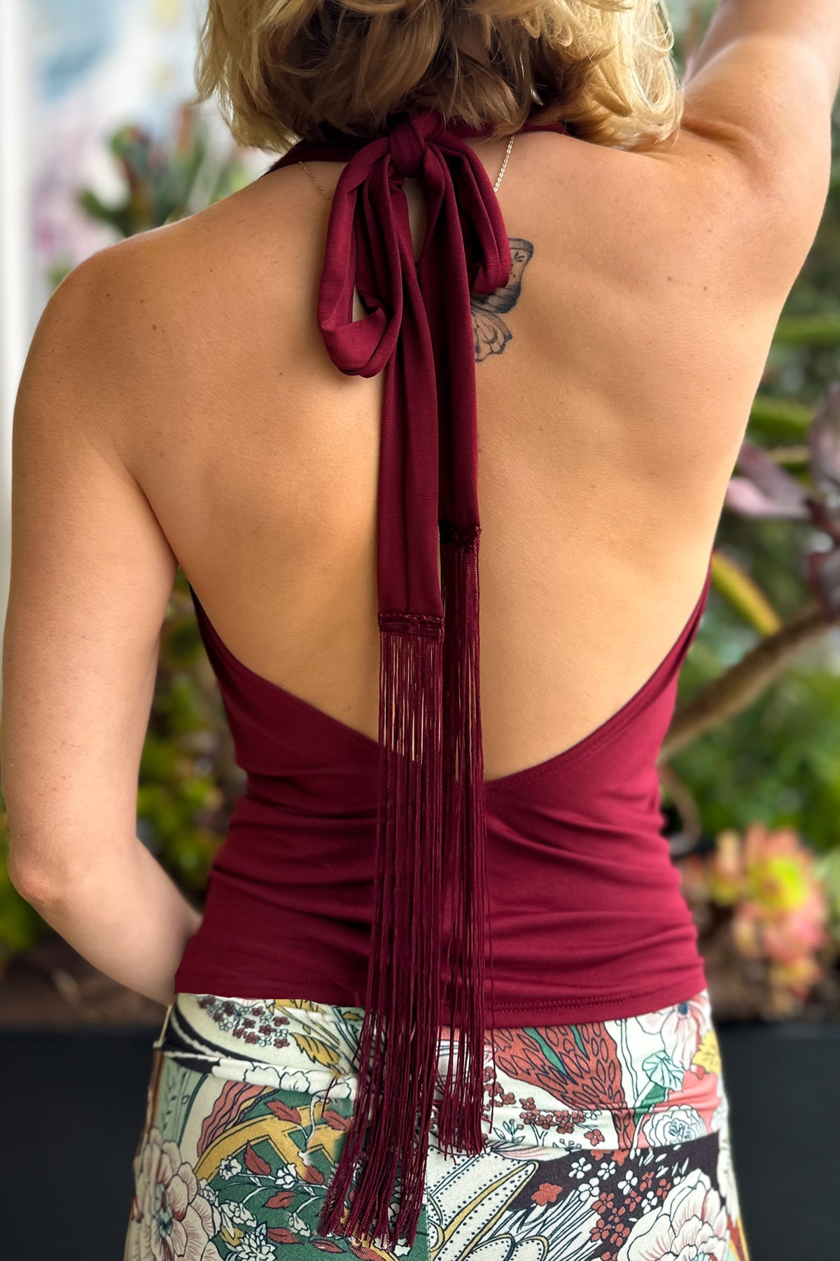 COWL TOP - GARNET