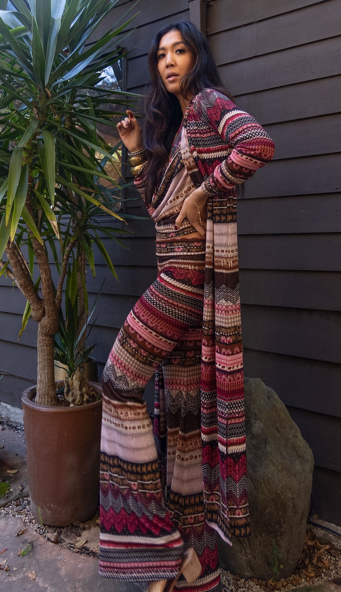 LOUNGE ROBE - ROSE KNIT