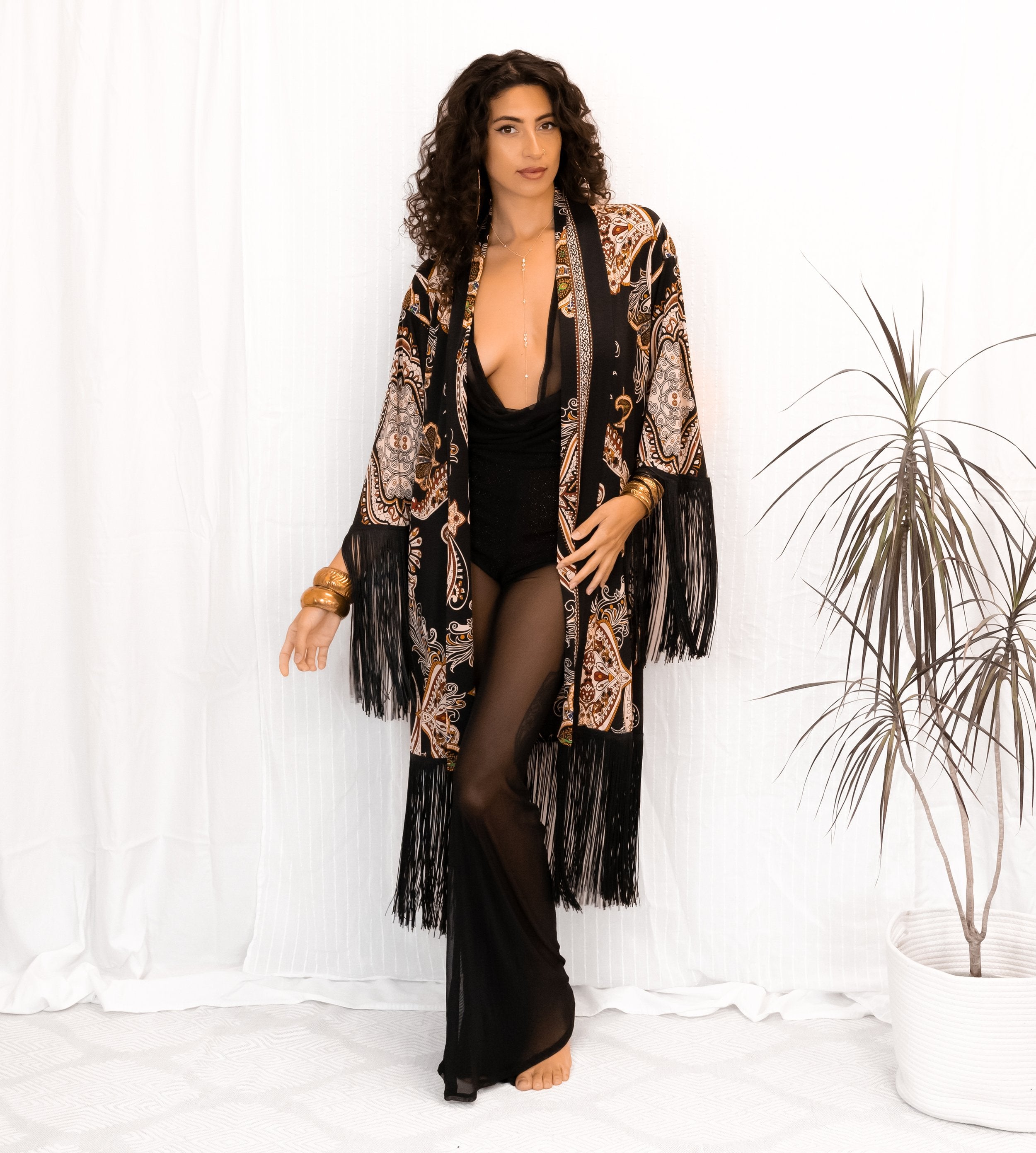 FRINGE ROBE - PAISLEY