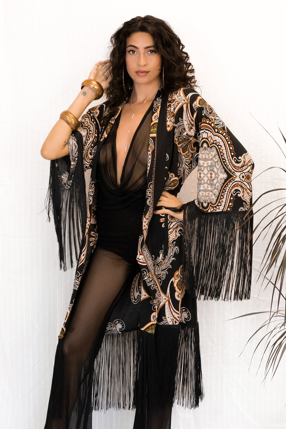 FRINGE ROBE - PAISLEY