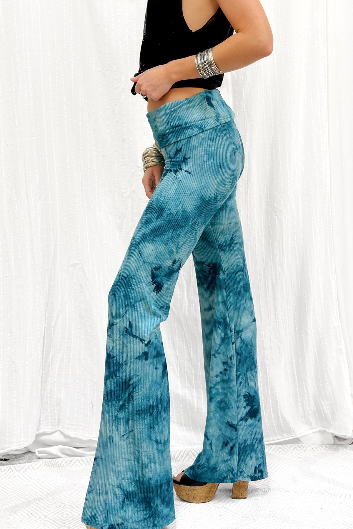 TEMPLE PANT - TEAL TIE DYE